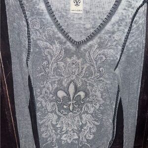 Vocal Gray V-Neck Sweater
